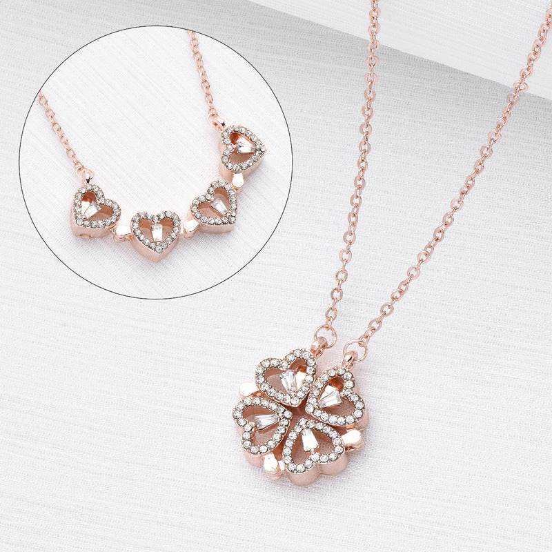 Love Heart Clover 2-in-1 Necklace